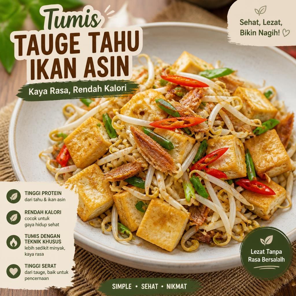 Tumis Tauge Tahu Ikan Asin di RM Bumi Aki